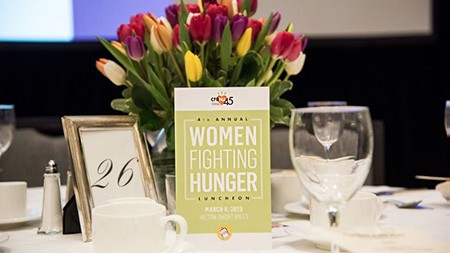 Table centerpiece at fourth annual women fighting hunger luncheo event